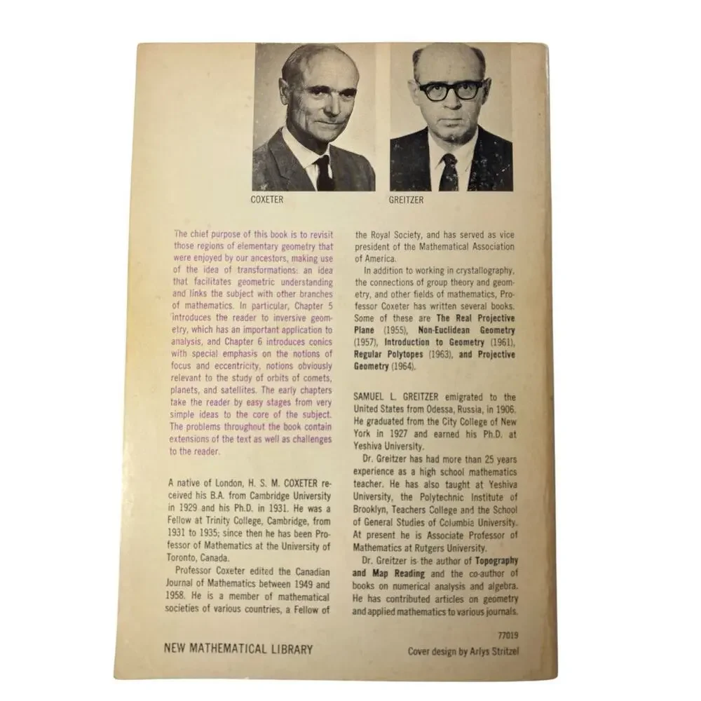 Vtg 1967 Geometry Revisited 1st Printing H S Coxeter and S L Greitzer Paperback